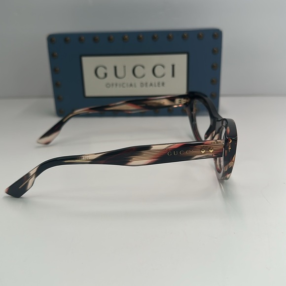 💯- New Authentic Gucci GG1083O 002 havana Cat-eye Logo Sided Glasses - Picture 9 of 17